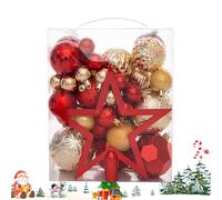 Boule de Décoration de Noël, Ornements Incassables pour Sapin de Noël, 50 Pièces Décoratives Festives à Suspendre pour Fêtes Réunions Familiales et Vacances