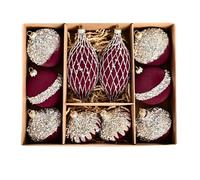 Boule de décoration de Noël - Pendentif d'arbre classique haut de gamme avec finition brillante de diamant - Élégante décoration de vacances - Décoration de Noël de luxe pour la maison, les fêtes, le