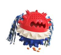 Boule de Dentition pour Chien, Bonne élasticité, Distributeur de Friandises, Jouet pour Animaux de Compagnie, Son Grinçant Polyvalent pour l'interaction et Le Divertissement