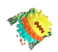 Boule de Dentition pour Chien, écologique, Bonne élasticité, Distributeur de Friandises, Jouet pour Animaux de Compagnie, Son Grinçant Polyvalent pour l'interaction et Le Divertissement