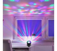 Lampe décorative, lampe de table, changement de couleur, boule disco rotative, enceinte Bluetooth, avec entrée USB et câble, LED RVB 3W, DxH 11x12,5 cm