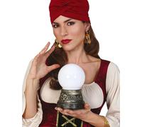 Boule de divination Halloween Boule de cristal mystique Fascination Prophétie Secrets Décoration Oracle Jeu de fête, couleur : blanc