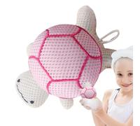 Boule De Douche Exfoliante - Forme De Tortue De Dessin Animé Mignonne, Maille Délicate De Touche Durable, Riche Épurateur Lather Accessoire Nettoyant Pour La Peau Soyeuse | Pouf Pour Pour Les