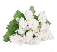 Boule de Fleurs en Soie Réalistes pour Décoration Maison(Milk White) | Design chrysanthème sphérique, naturelle, couleurs élégantes, crème pour violet, flétrissure