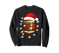 Boule de Football de Noël avec lumières de Noël, Chapeau de Père Noël, Hommes, garçons, Enfants Sweatshirt