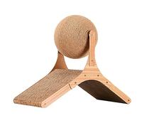 Boule de Grattage pour Chat Jouet Roulant Interactif Naturel Planche Composite Support Stable Adapté aux Chats Actifs Protection