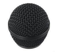 Boule de grille de microphone compatible avec Shure Beta 58a avec maille en acier et mousse intérieure pour réduire le bruit, installation facile par vis (noir)