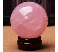 Boule De Guérison En Cristal De Quartz Magique Rose Naturel Rose Boule Décorative Reiki 40mm Avec Support