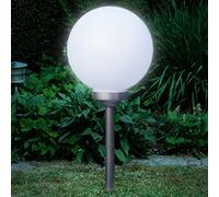 Boule de jardin solaire LED, piquet de terre, batterie 600 mAh, allumage automatique, lampe sphérique moderne et élégante (1, Ø 30 cm, blanc froid)
