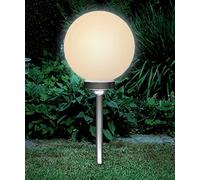 Boule de jardin solaire pour extérieur avec éclairage LED, piquet de terre, batterie 600 mAh, allumage automatique, lampe sphérique moderne et élégante (2, Ø 30 cm)
