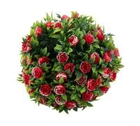 Boule de jardin topiaire artificielle à suspendre, fleur décorative en plastique pour intérieur ou extérieur, fête de mariage, décoration paysagère 20 cm 25 cm (G 25 cm)