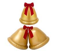 Boule de - Jingle Bell avec Arc | Boules gonflables, Boule de - Cloche de Gonflable géante de 55,9 cm avec nœud - Décoration de pièce maîtresse en Ballon Globe pour Les Vacances d'hiver
