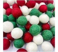 Boule de laine en feutre 2 cm 80 pc Boule de laine de Noël Décor de fête DIY Boule de feutre personnalisée Décor à la maison Guirlande