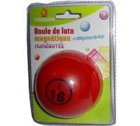 Boule de loto magntique numerotee rouge avec 100 pions magnetiques multicolore G