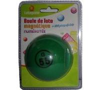 Boule de loto magntique numerotee vert avec 100 pions magnetiques multicolore G