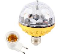 Boule de lumière rotative multicolore cristal DJ RGB Party Disco LED - Lampe flash avec prise de courant