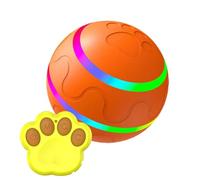 Boule de mouvement pour chiens - boules de chiens en silicone rechargeables avec lumière LED - Télécommande des jouets de balle pour animaux de compagnie, jouets auto-déménagements interactifs avec ca