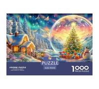 Boule de Neige avec Un Sapin de Noël et des Cadeaux Puzzle De 1000 Pièces Christmas Style Classique Et Défiant, Cadeau pour Toutes Les Âges 70x50cm/1000pcs