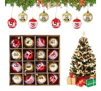 Boule de Noel, 16 Pièces 6cm Boule Sapin de Noel, Boules de Noël, Mini Lot Decoration Noël, Décorations Festives pour Fêtes, Centres Commerciaux, Bureaux (Rouge/Doré)