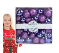 Boule de Noël - 44 pièces à paillettes - Décoration d'arbre de Noël - Décoration pour table d'extérieur - Chemin de jardin - Cheminée - Escalier - Balustrade - Guirlande de fenêtre - Décoration de