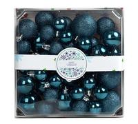 Boule de Noël - 44 pièces à paillettes - Décoration d'arbre de Noël - Décoration pour table d'extérieur - Chemin de jardin - Cheminée - Escalier - Balustrade - Guirlande de fenêtre - Décoration de