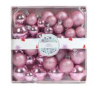 Boule de Noël - 44 pièces à paillettes - Décoration d'arbre de Noël - Décoration pour table d'extérieur - Chemin de jardin - Cheminée - Escalier - Balustrade - Guirlande de fenêtre - Décoration de