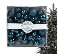 Boule de Noël - 44 pièces à paillettes - Décoration de Noël pour l'extérieur - Décoration de table - Chemin de jardin, cheminée, rampe d'escalier, fenêtre - Guirlande
