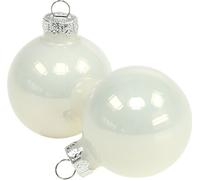 Boule de Noël 4cm Blanc Brillant Set 24 pièces Décoration d'arbre de Noël Boules de verre