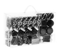 SPRINGOS Lot de 77 décorations de sapin de Noël - Noir - pour Noël, fête, mariage - Motifs cônes, bonbons, paquets cadeaux, étoiles et sapins