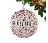 Boule de Noël - 8 cm - Design à paillettes incassables pour l'élégance des vacances, charme festif avec fonction à suspendre, décoration d'arbre pour maison, bureau, dortoir, hôtel, rouge doré, boîte