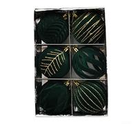 Boule de Noël 8 cm - Rouge vin et vert - Décoration festive réutilisable pour la maison, la cérémonie de mariage et le jardin (vert foncé)