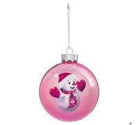 Boule de NoÃ«l DÃ©co Douceur des Neiges 8cm Rose Rose