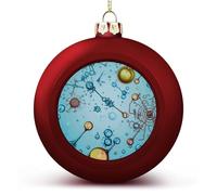 Boule de Noël abstraction biologie chimie boule décorative incassable à suspendre avec ficelle pour sapin de Noël, maison, mariage, vacances, fête