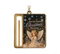 Boule de Noël Acrylique Porte-Billets 10cm | Fente intégrée pour billets roulés, design humoristique, slogan Santa, idée originale(Angel)