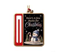 Boule de Noël Acrylique Porte-Billets 10cm | Fente intégrée pour billets roulés, design humoristique, slogan Santa, idée originale(Snowman)