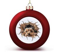 Boule de Noël amusante en forme de chien Yorkshire Terrier - Décoration de Noël pour sapin de Noël, Nouvel An, fêtes saisonnières - Cadeaux de Noël pour les amoureux des chiens