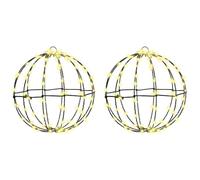 Boule de Noël avec 192 LED Blanc Chaud 2 pcs Métal, Décoration Lumineuse de Noël, Adaptée pour Décoration Intérieure et Extérieure, 30 cm