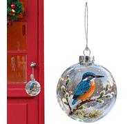 Boule de Noël avec des ornements d'arbres de Noël avec des oiseaux, pendentifs transparents artificiels 3D, pour vacances, fêtes d'anniversaire, bureau, salon, dortoir, appartement, chambre à coucher