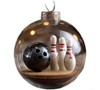 Boule de Noël avec des thèmes sportifs tels que le baseball, le football et le golf en plastique acrylique durable pour une utilisation saisonnière (bowling)