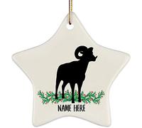 Boule De Noël avec Ficelle Dorée Décoration Sapin Céramique Étiquettes Cadeaux Cadeau Noël Cadeaux Drôles Et Personnalisés De Silhouette De Mouflon D'Amérique pour Les Amoureux des Animaux