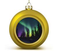 Boule de Noël avec imprimé aurores boréales sombres - Incassable - Boule décorative à suspendre avec ficelle - Boules de Noël pour sapin de Noël, maison, mariage, vacances, fête