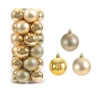 Boule de Noel Boules de noël 3cm, 24 pièces, Ornements d'arbre, pendentifs Suspendus, fête à Domicile, décor, Cadeau du Nouvel an(Gold)