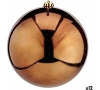 Boule de Noël brune en plastique 20 x 20 x 20 cm (12 pcs.)