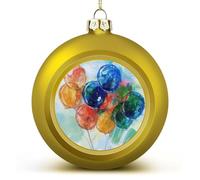 Boule de Noël colorée en peinture de ballons incassables avec ficelle - Boules de Noël décoratives pour sapin de Noël, maison, mariage, vacances