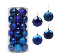 Boule de Noel Décor de fête noël 24 pièces, Boule, réception Nuptiale for décoration d'arbre, décor Suspendu Rose Rouge Argent Bleu(Blue)