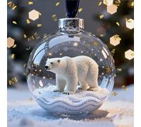 Boule De Noel Décoration De Noël en Cristal De La Collection Wildlife Wonders Boules De Noël en Plastique Transparent Décorations De Noëls Animalière en 3D Décoration De Sapin 1PC