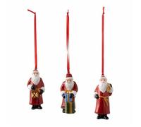 Villeroy & Boch – Ornements de Noël Nostalgic Ornaments Père Noël, ensemble 3 pièces, multicolore