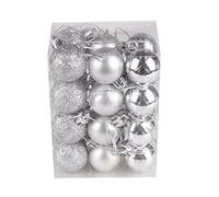 Boule de Noel Decoration Noel Sapin 24pcs, Grosse Boules de Noel Sapin Plastique avec Cordon, Deco Noel Décorations Noel Interieur Maison Noël pour Sapin Couronne Guirlande Noel