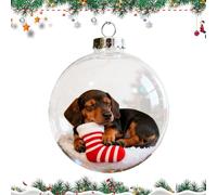 Boule de Noël, décoration transparente suspendue résistante à la casse - Boules de Noël pour chien pour sapin de Noël - Pour chambre à coucher, fenêtre, magasin, maison, vacances, fête, festival