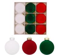 Boule de Noël,Décorations Flockées Festives 9 Pièces,Ornement Décoratif pour Arbre De Noël - pour Les Rassemblements Festifs la Cheminée la Maison Les Activités de Vacances et Les Soirées